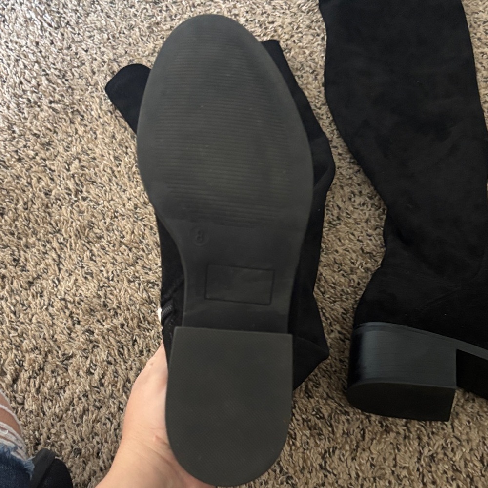 Steve Madden Black Over the Knee Aggie Boots Size 8 - Picture 5 of 7